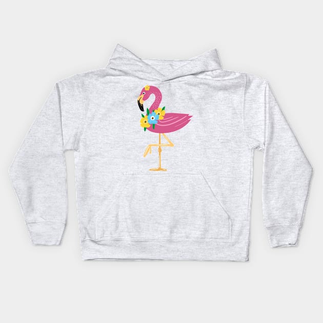 Awesome Floral Flamingo Queen Merch T-shirt and Accessories - ladies gift ideas Kids Hoodie by MIRgallery